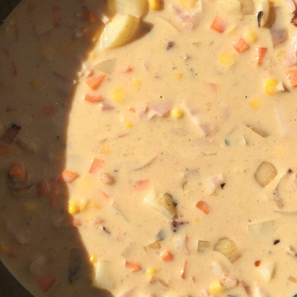 Chicken and Corn Chowder - Camp Oven Style!
