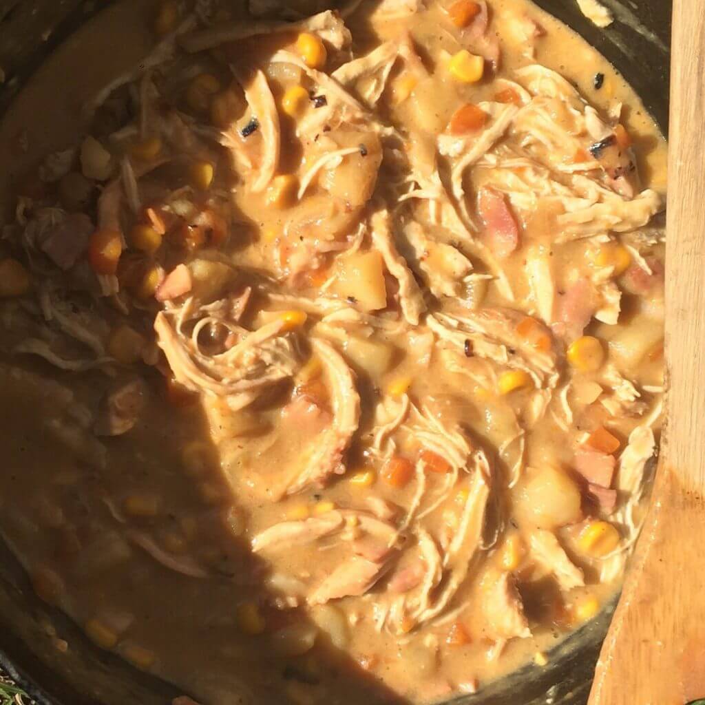 Chicken and Corn Chowder - Camp Oven Style!