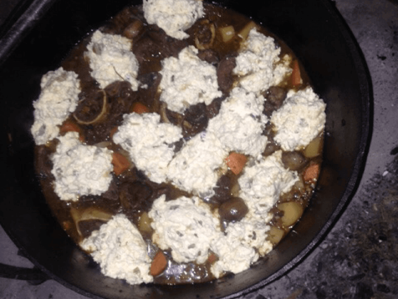 Beef Shin & Red Wine Stew with Jalapeño Cheese Dumplings