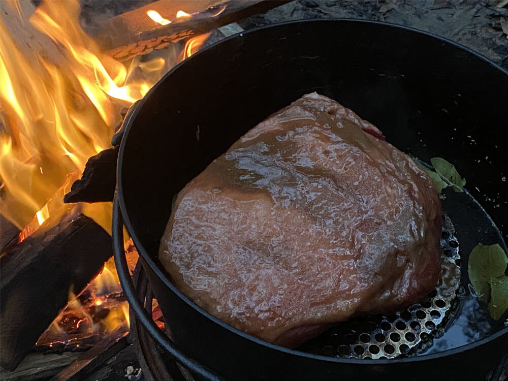 Camp Oven Baked Silverside | The Camp Oven Cook