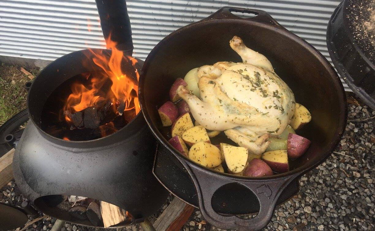 Camp Oven Roast Chicken | The Camp Oven Cook